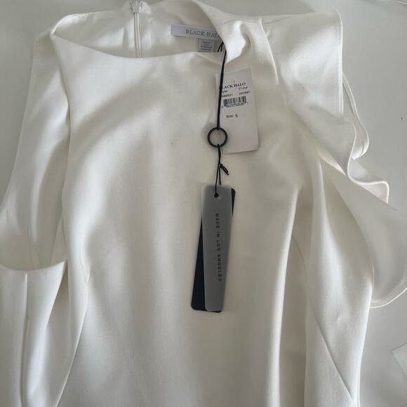 Black Halo Women's Pablo Mini Dress Ruffle White Size 6 NWT Bridal Party - Picture 6 of 11